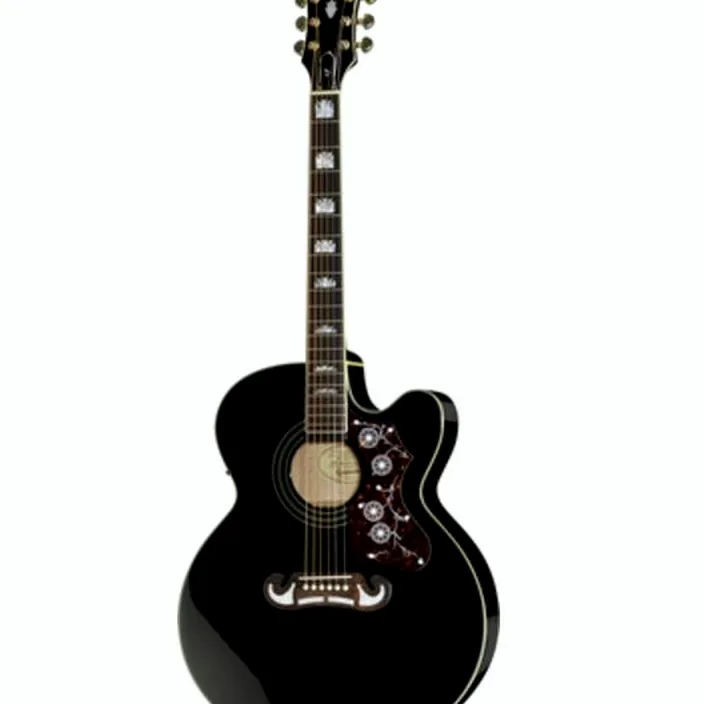 Guitare acoustique Epiphone J-200 EC Studio BK