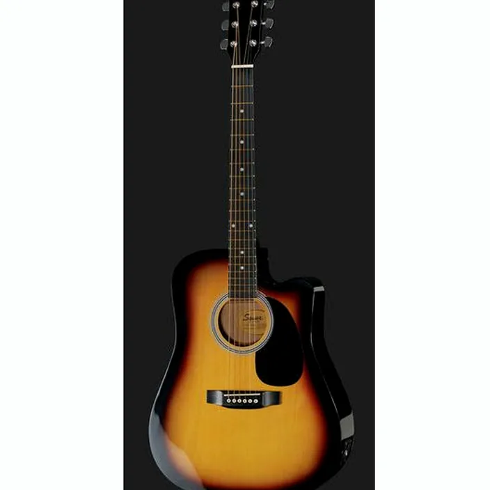 Et Test de la guitare Acoustique Squier SA-105CE SB Bundle