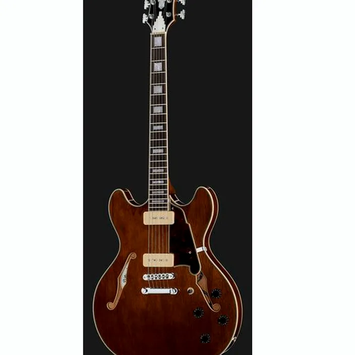 La guitare électrique DAngelico Premier DC Boardwalk Walnut , Avis et Test
