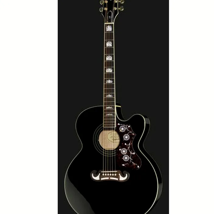 Guitare acoustique Epiphone J-200 EC Studio BK