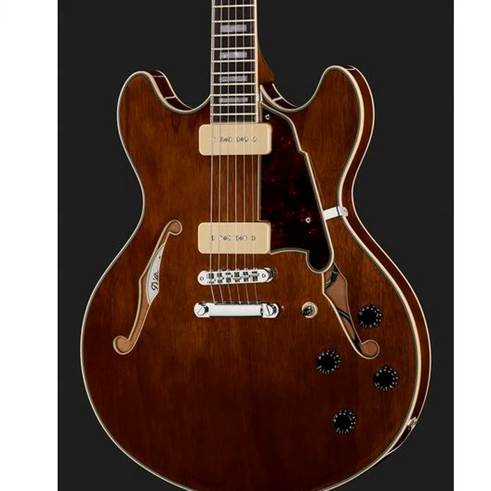 La guitare électrique DAngelico Premier DC Boardwalk Walnut , Avis et Test