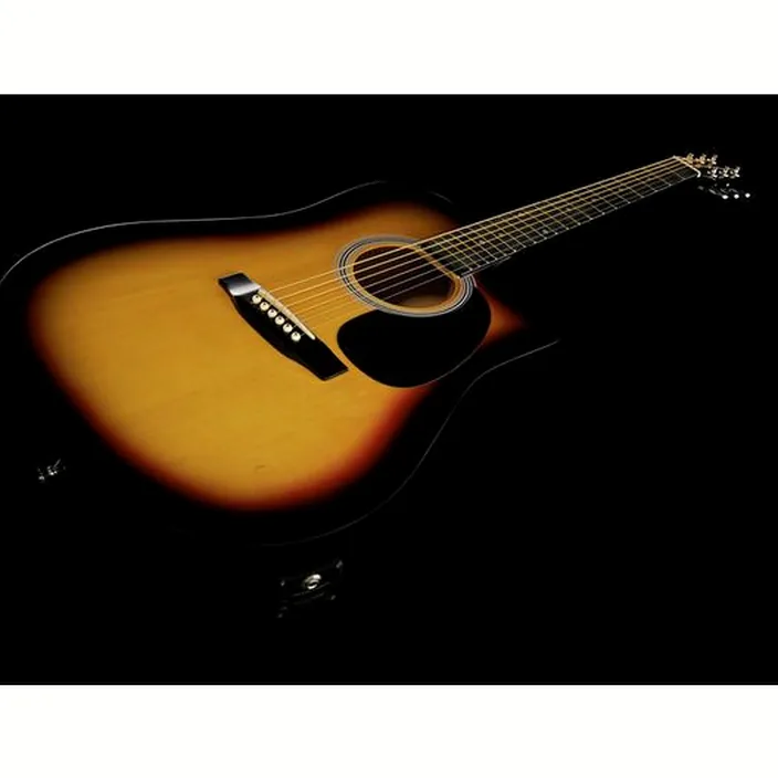 Et Test de la guitare Acoustique Squier SA-105CE SB Bundle