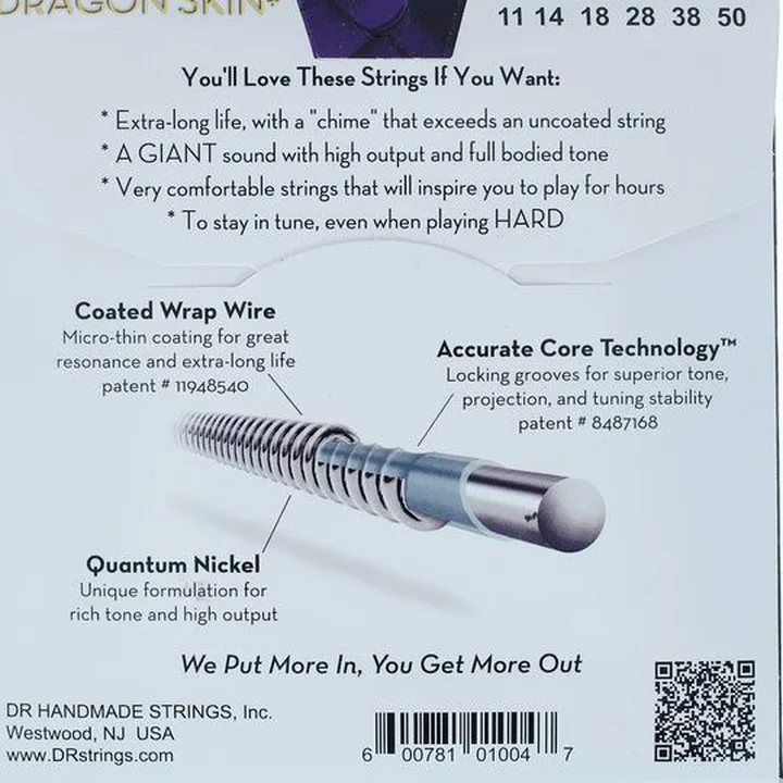 Avis et Test : DR Strings Dragon Skin+ DEQ-11 Coated