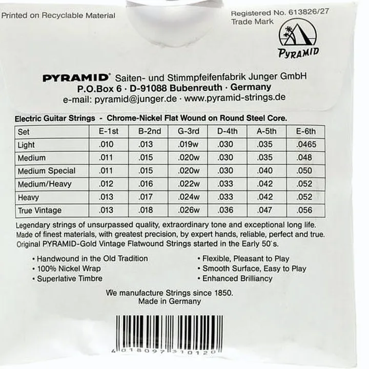 Avis et Test : Pyramid Gold Nickel Flatwound 310/12