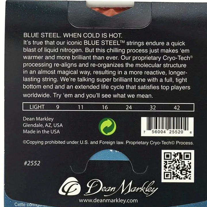 Avis & Test : Dean Markley 2552 Blue Steel Electric LT