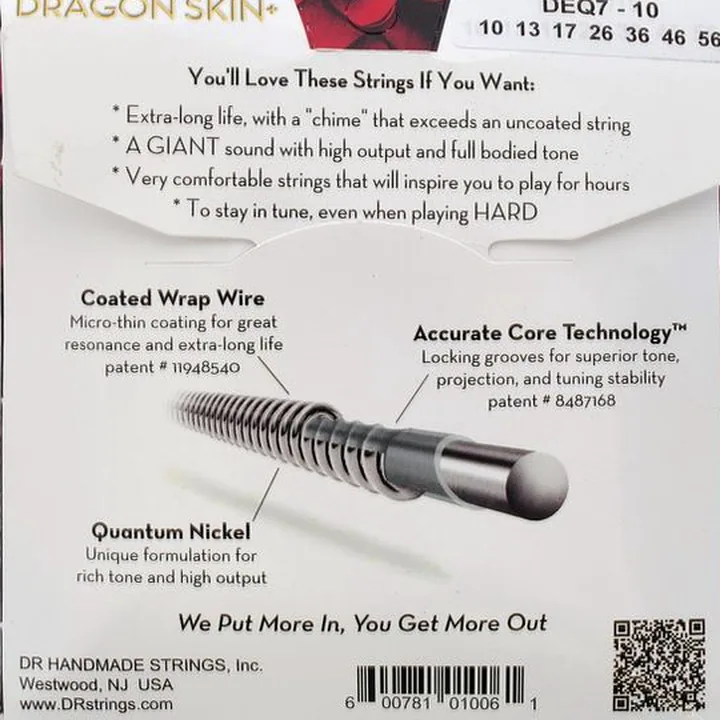 Avis, Test : DR Strings Dragon Skin+ DEQ-7/10 Coated