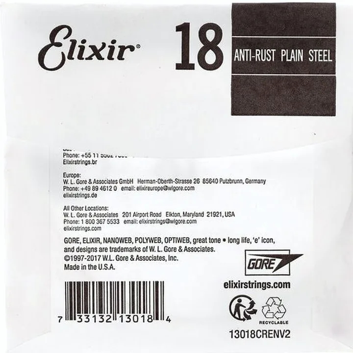 Avis, Test : Elixir .018 Plain Steel