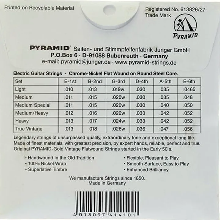 Avis, Test : Pyramid Gold Medium/Heavy Flatwound