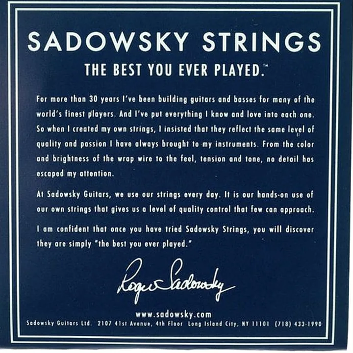 Avis, Test : Sadowsky Blue Label Steel FLW 011-048