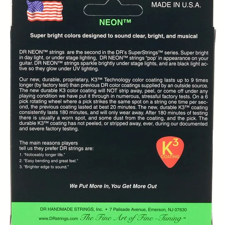 DR Strings Neon Green NGE7-10 Test & Avis