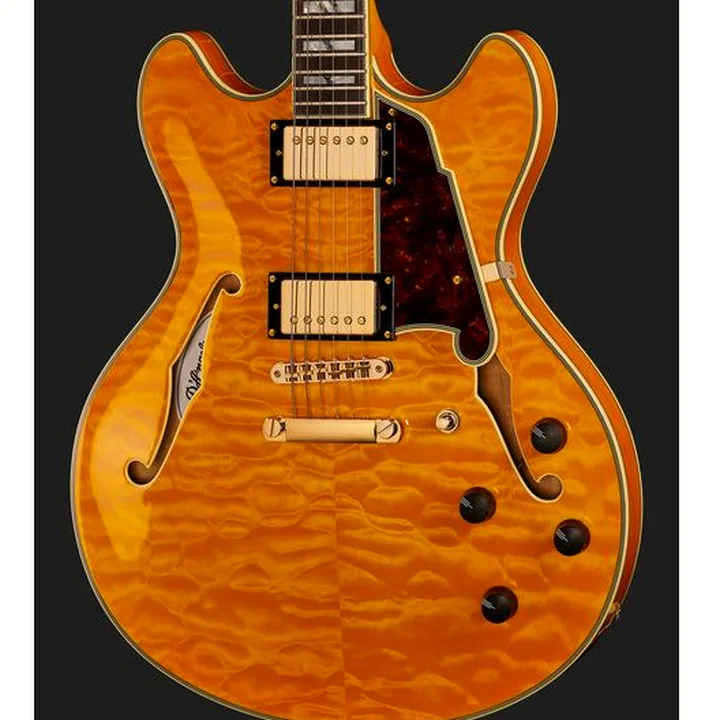 Guitare électrique DAngelico Excel DC XT Vintage Nat Quilt Comparatif, Avis & Test