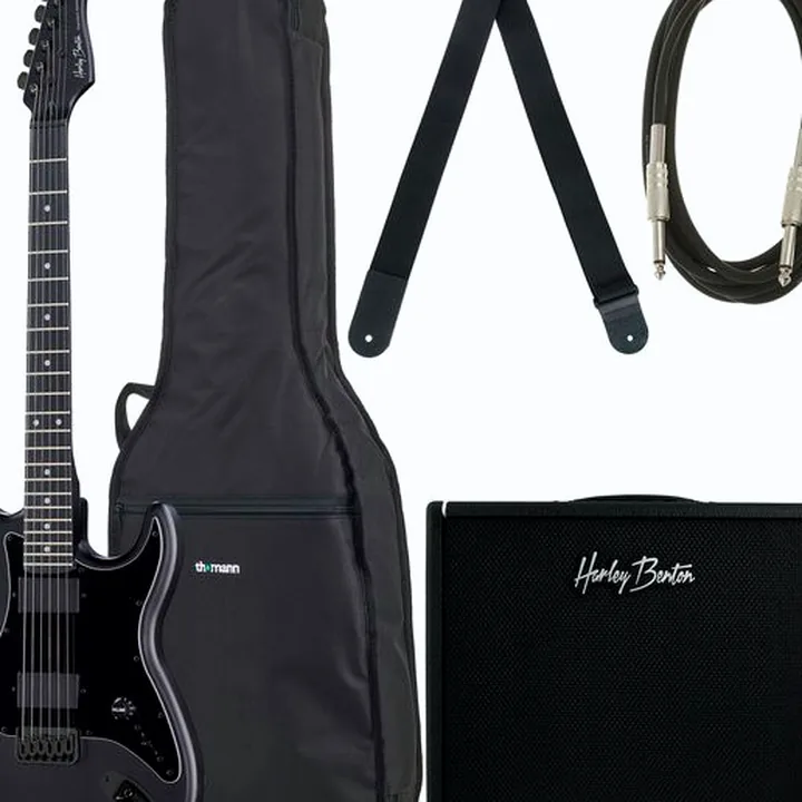 Guitare Harley Benton ST-20HH Active SBK DNAFX Amp20