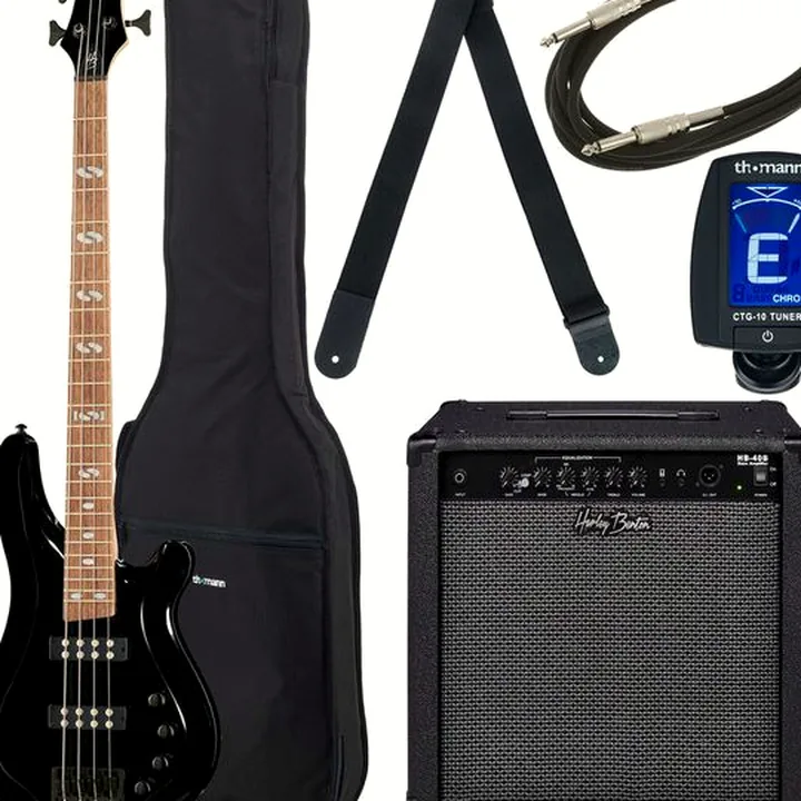 Basse électrique Harley Benton B-450 Black Bundle 2