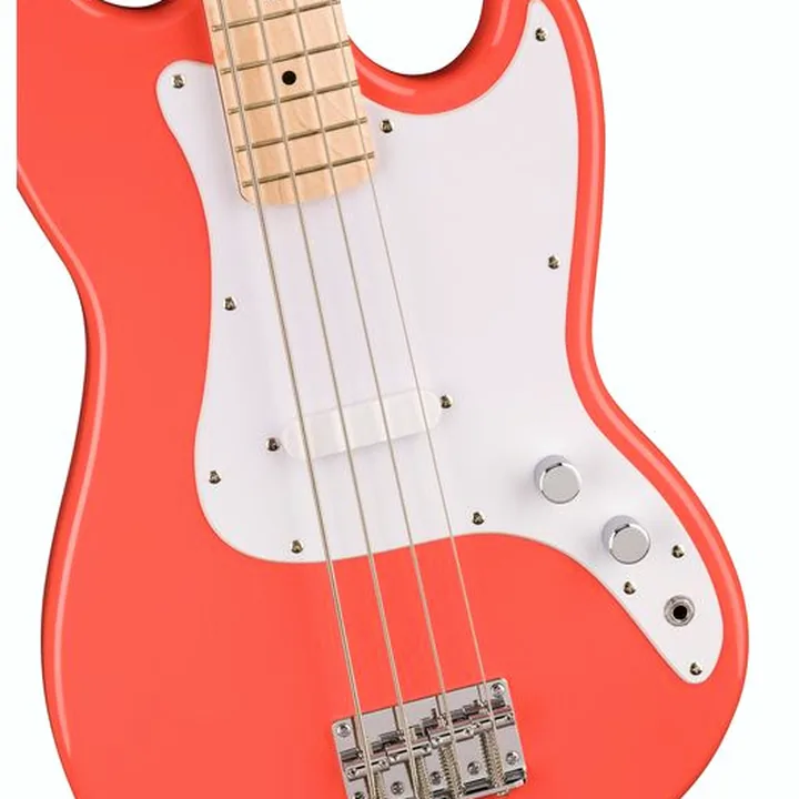 La basse électrique Squier Sonic Bronco Tahitian Coral / Test, Avis & Comparatif