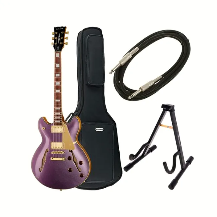 Guitare électrique Harley Benton HB-35Plus Metallic Plum Bundle