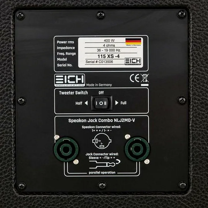 Le baffle Eich Amplification 115XS-4 Bass Cabinet / Comparatif, Avis, Test