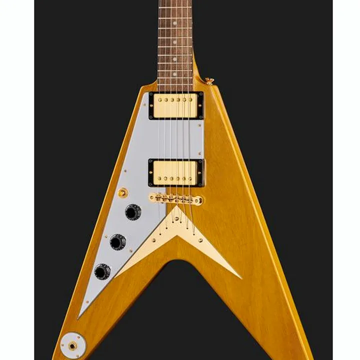 Test & Avis de la guitare Epiphone Flying V Korina Aged Nat. LH