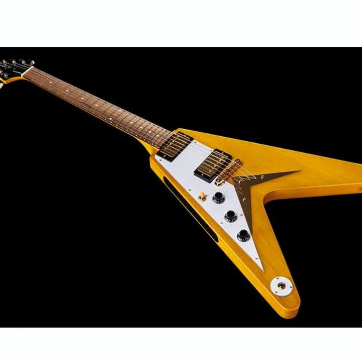 Test & Avis de la guitare Epiphone Flying V Korina Aged Nat. LH