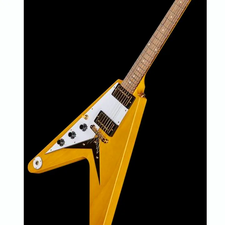 Test & Avis de la guitare Epiphone Flying V Korina Aged Nat. LH