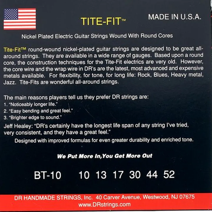 Test, Avis : DR Strings Tite-Fit BT-10