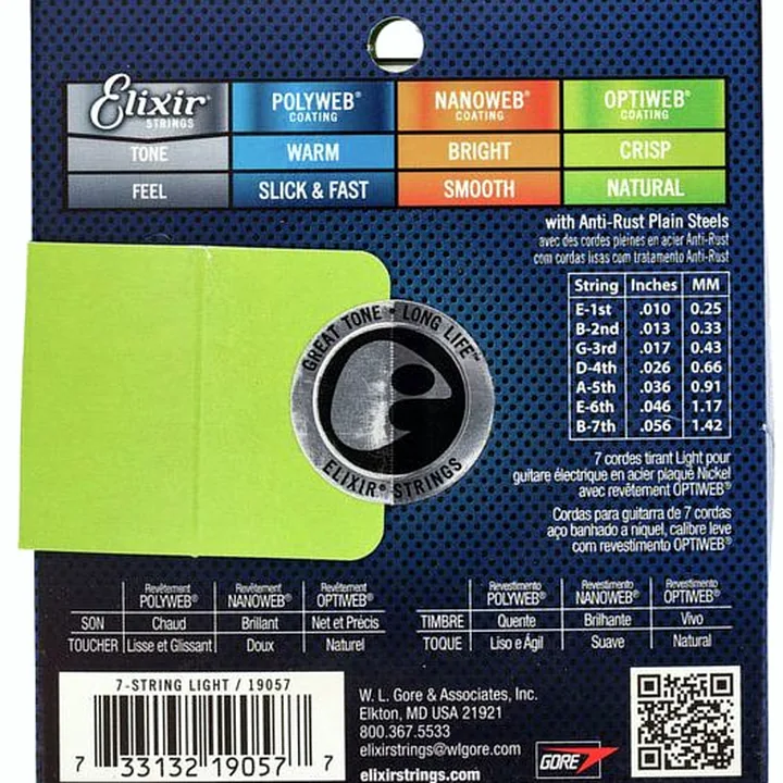 Test, Avis : Elixir Optiweb 19057 7-String Light