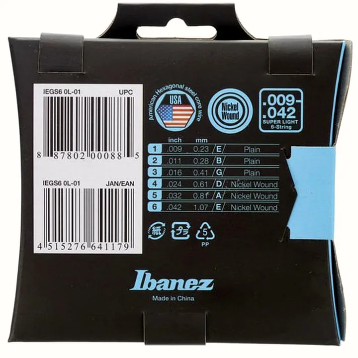 Test & Avis : Ibanez IEGS6 E-Guitar String Set 009